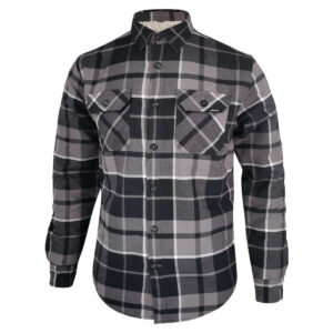 Dressa Vintage Overshirt vastag bélelt kockás férfi flanel favágó ing - szürke_magnastore