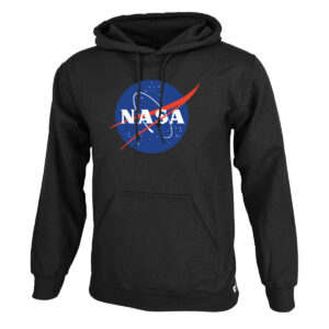 Nasa Insignia kenguruzsebes pamut kapucnis pulóver - fekete_magnastore