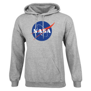 Nasa Insignia nagyméretű kenguruzsebes pamut kapucnis pulóver - melírszürke_magnastore