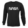 Nasa Worm környakú pamut pulóver - fekete_magnastore