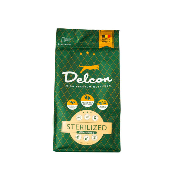 Delcon Cat Sterilized Hypoallergén Hairball Prémium macskatáp 1