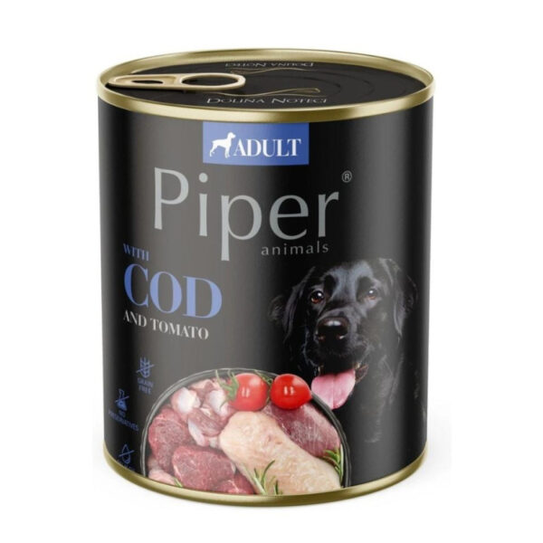 Piper adult kutyakonzerv tőkehallal-paradicsommal 800gr_5902921306627