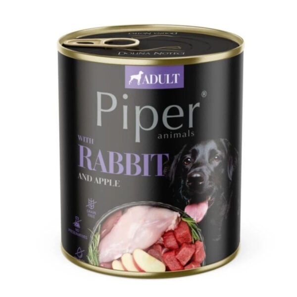 Piper adult rabbit and apple 800gr kutyakonzerv_5902921306689