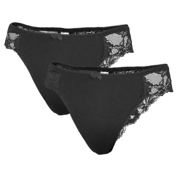 Dressa 311 csipkés rugalmas pamut bugyi - fekete - 2db-du100208-4_magnastore