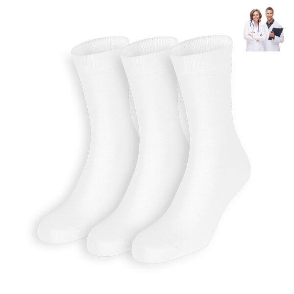 Dressa pamut gumi nélküli orvos zokni - fehér - 45-47 - 3 pár-ds100179-1_magnastore