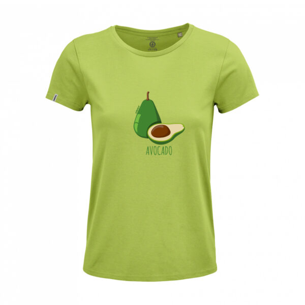 Dressa Avocado mintás női környakú rövid ujjú biopamut póló - zöld-dc101383-5_magnastore