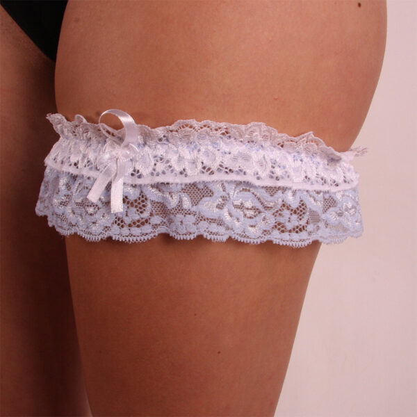 Dressa 393 csipkés harisnyakötő - fehér-kék-du100032-1_magnastore