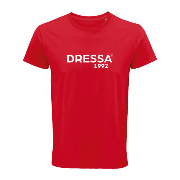 Dressa feliratos rövid ujjú pamut póló - piros-dc100310-5_magnastore