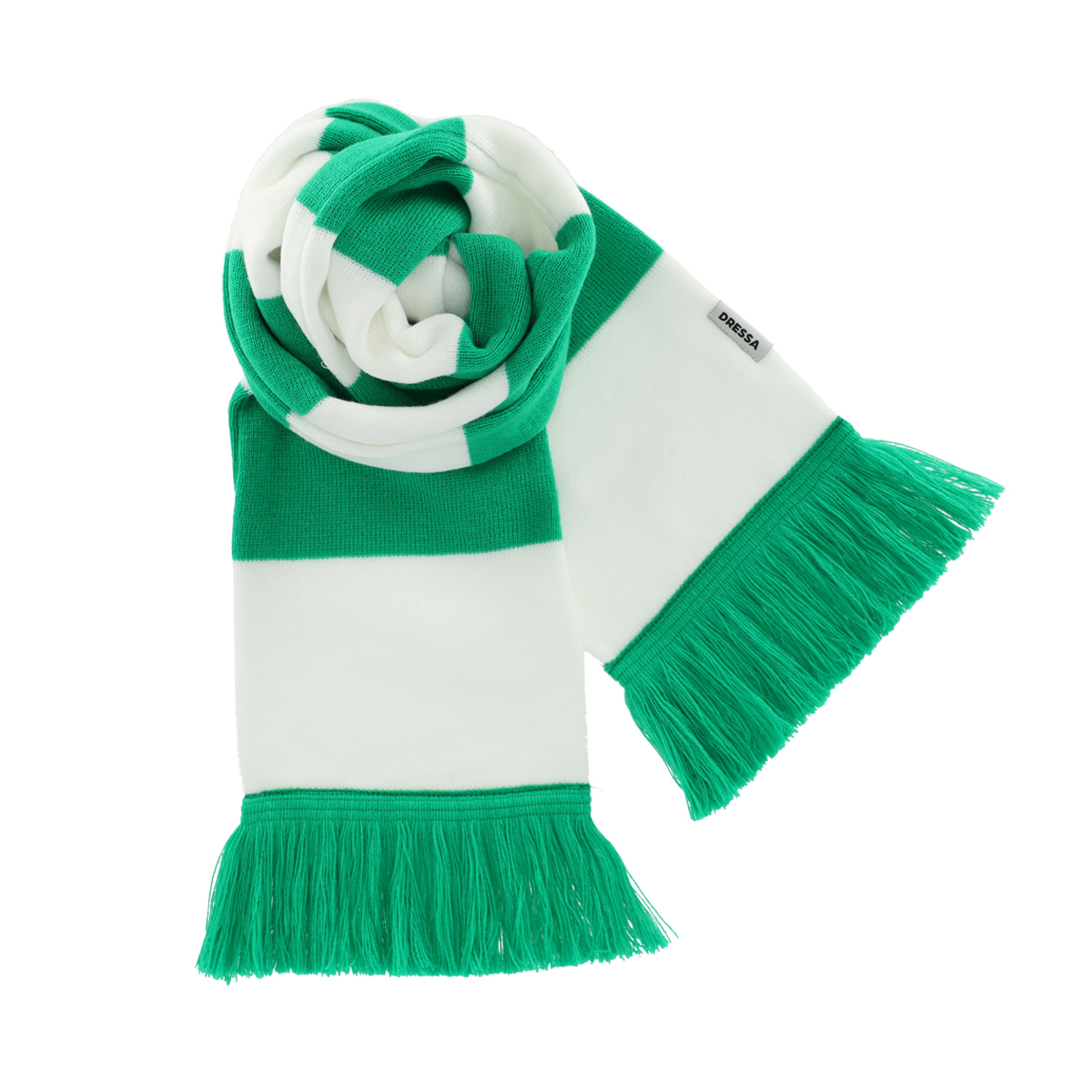 Dressa Hungary szurkolói kötött csíkos sál - zöld és fehér-dc101838-1_magnastore