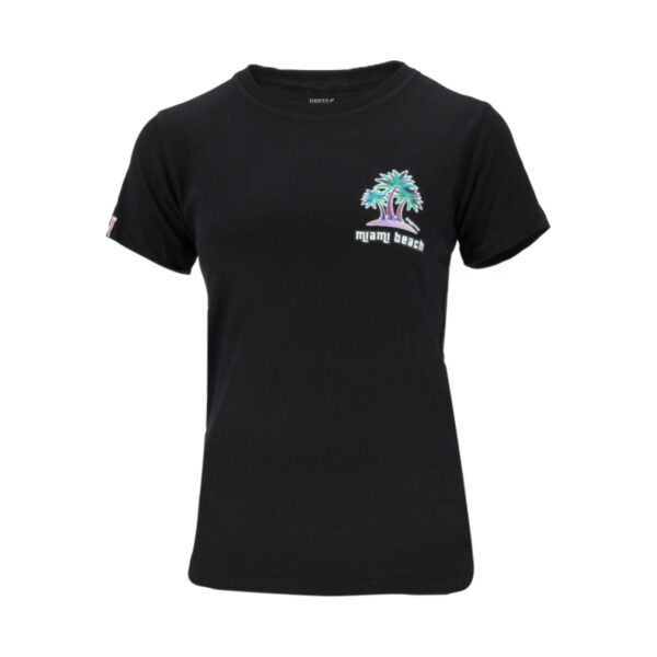 Dressa Miami Beach feliratos női pamut póló - fekete-dc101872-6_magnastore