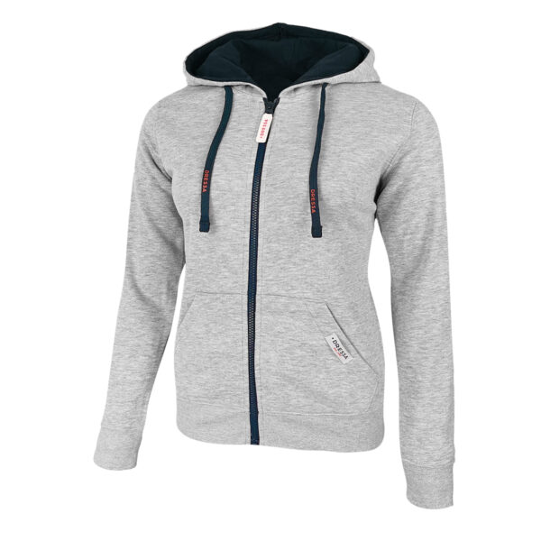 Dressa női pamut kapucnis cipzáras pulóver - melírszürke-dc100202-5_magnastore