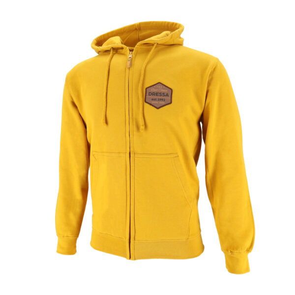 Dressa pamut kapucnis cipzáras pulóver - mustár-dc101841-5_magnastore