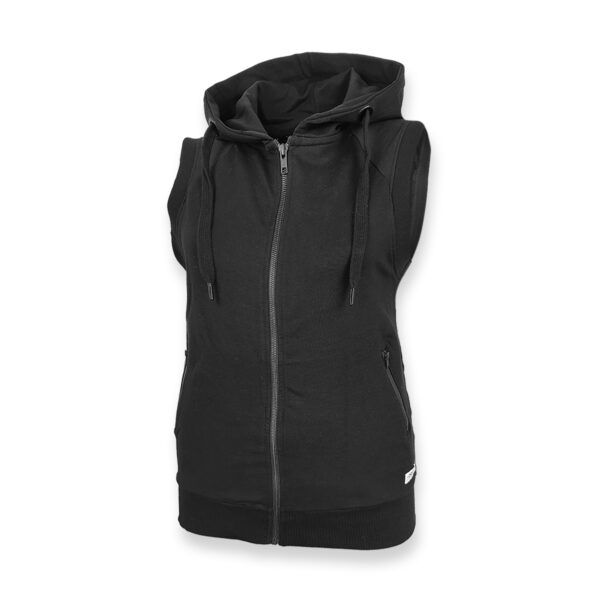 Dressa ujjatlan cipzáros kapucnis női pulóver - fekete-dc100693-6_magnastore