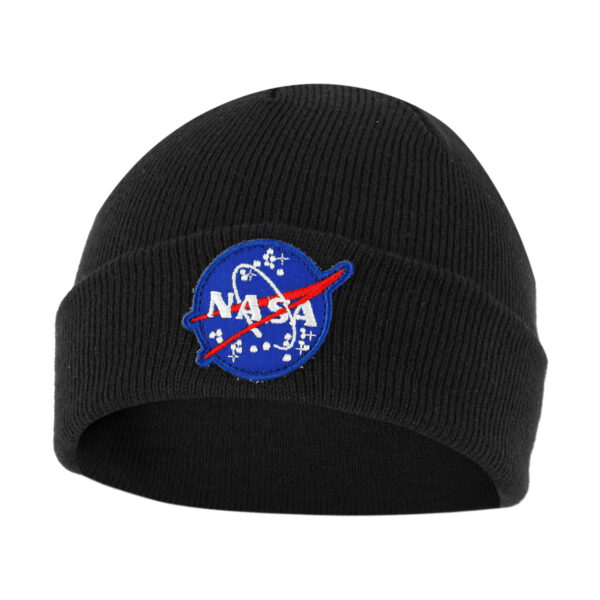 Nasa Insignia hímzett beanie kötött sapka - fekete-dc101519-1_magnastore