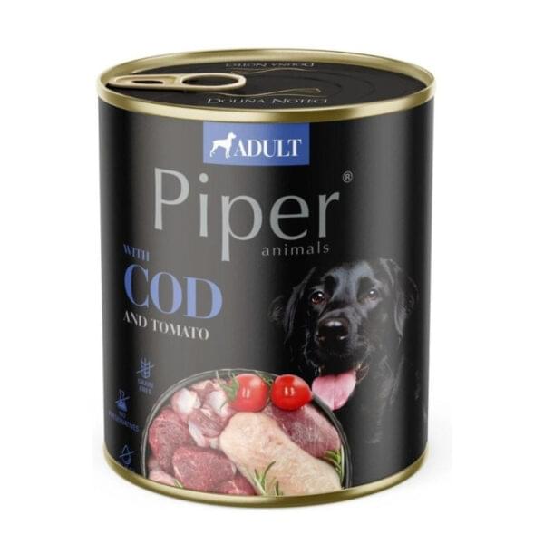 Piper adult kutyakonzerv tőkehallal-paradicsommal 800gr_5902921306627
